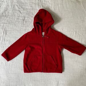 Children's Place Fleece Hooded Jacket Red Kids 4T